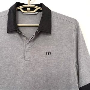 Travis Matthew Mens Golf Shirt Size L 
Light Gray Dark Gray Collar & Sleeve Band